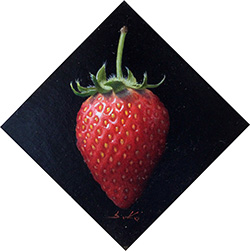 近藤俊一　苺　10×10㎝　油彩