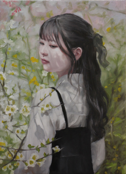 鈴木那奈　夢見草Ⅱ　F4　キャンバスに油彩