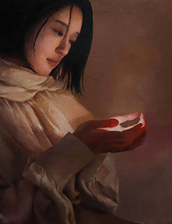 前田葉月 灯りⅡ F6 油彩、キャンバス