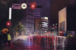 前田葉月 雨夜の横断歩道 P6 アクリル