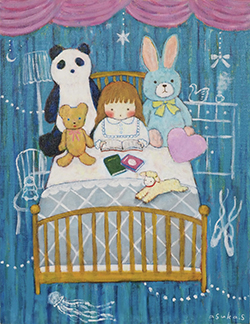すがあす香　bedroom　F5　油彩、キャンバス