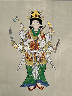 七尾尚子　弁財天Ⅰ　255×200㎜　アクリル・顔料