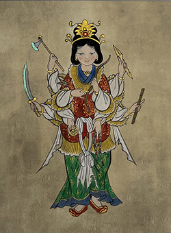 七尾尚子　弁財天Ⅱ　255×200㎜　アクリル・顔料