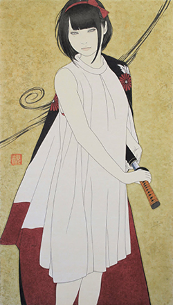九鬼匡規　刀競刀靈朝嵐　280x170mm　10部限定 ジクレー版画