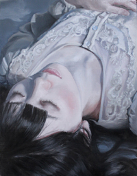 鈴木那奈  Ophelia Ⅱ　41.0×31.8cm 　F6 キャンバスに膠、白亜、顔料、油彩