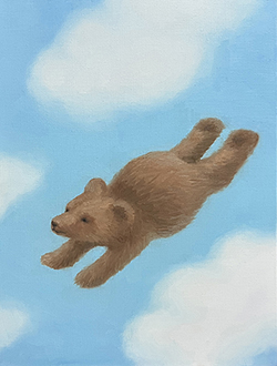 佐藤奈那美『Flying 木彫りのクマ』F6